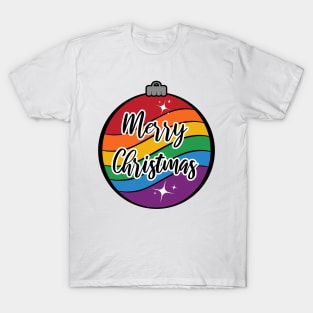 Christmas Ornament in LGBTQ Pride Rainbow Flag Colors T-Shirt